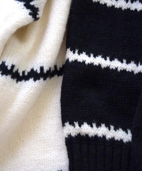 ibeul_(イベール)の「クラッシュボーダーニット(ニット/セーター・レディース・ブラック/アイボリー/ベージュ・FREE)」の4枚目の写真