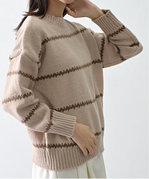 ibeul_(イベール)の「クラッシュボーダーニット(ニット/セーター・レディース・ブラック/アイボリー/ベージュ・FREE)」の17枚目の写真