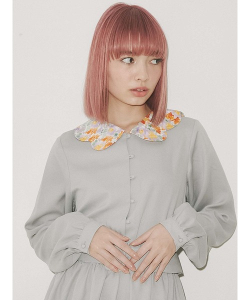 merry jenny（メリージェニー）の「flowerスカラップカラーワンピース