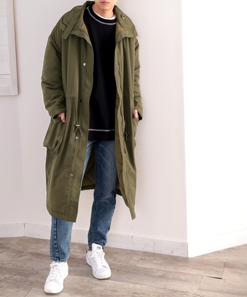 classicalelf（クラシカルエルフ）の「暖か万能！2wayリバーシブルモッズコート（モッズコート・メンズ・ブラック/アイボリー/カーキ・LARGE/MEDIUM/X-LARGE）」の13枚目の写真