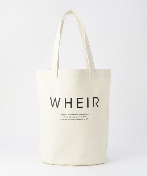 WHEIR（ウェア）の「WHEIR キャンバストートバッグ（トートバッグ・レディース・ホワイト/ブラック/ベージュ/グレー/ライトベージュ・FREE）」の2枚目の写真