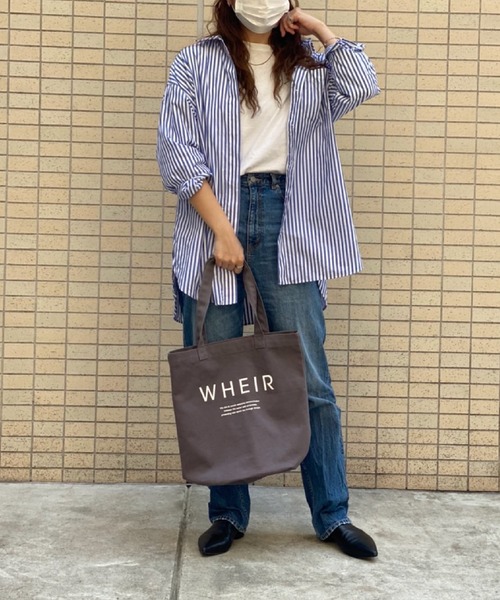 WHEIR（ウェア）の「WHEIR キャンバストートバッグ（トートバッグ・レディース・ホワイト/ブラック/ベージュ/グレー/ライトベージュ・FREE）」の19枚目の写真