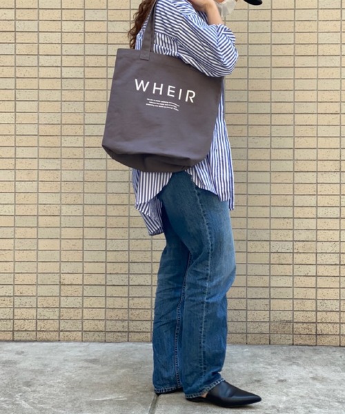 WHEIR（ウェア）の「WHEIR キャンバストートバッグ（トートバッグ・レディース・ホワイト/ブラック/ベージュ/グレー/ライトベージュ・FREE）」の21枚目の写真