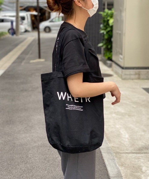 WHEIR（ウェア）の「WHEIR キャンバストートバッグ（トートバッグ・レディース・ホワイト/ブラック/ベージュ/グレー/ライトベージュ・FREE）」の16枚目の写真
