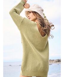 To the sea（トゥーザシー）の「バックオープンニットチュニックワンピース（ワンピース）」