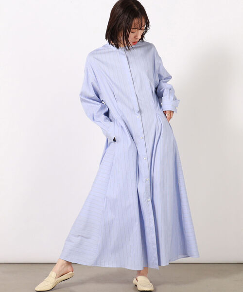 コットンポリストライプウエストタックフレアaラインワンピース シャツワンピース Nolley S ノーリーズ のファッション通販 Zozotown