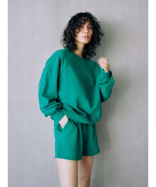 EVRIS（エヴリス）の「スウェットショートパンツ【セットアップ着用可能】（スウェットパンツ・レディース・グリーン/アイボリー/ブラック・FREE）」の5枚目の写真