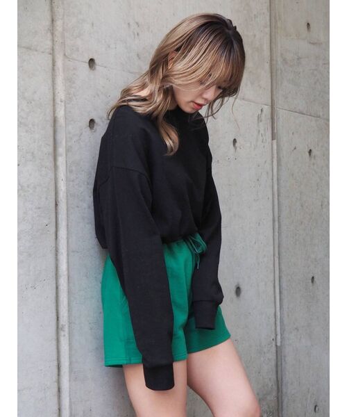 EVRIS（エヴリス）の「スウェットショートパンツ【セットアップ着用可能】（スウェットパンツ・レディース・グリーン/アイボリー/ブラック・FREE）」の9枚目の写真