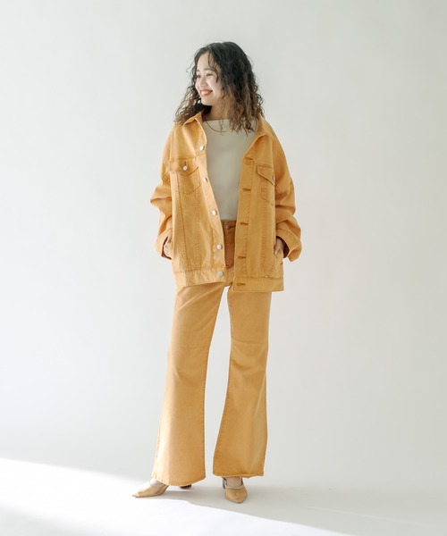 mystic（ミスティック）の「ピカデリー デニムジャケット（デニムジャケット・レディース・ベージュ/オフホワイト/オレンジ・FREE）」の5枚目の写真