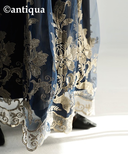 antiqua（アンティカ）の「チュールレーススカート（スカート・レディース・ネイビー・FREE）」の21枚目の写真