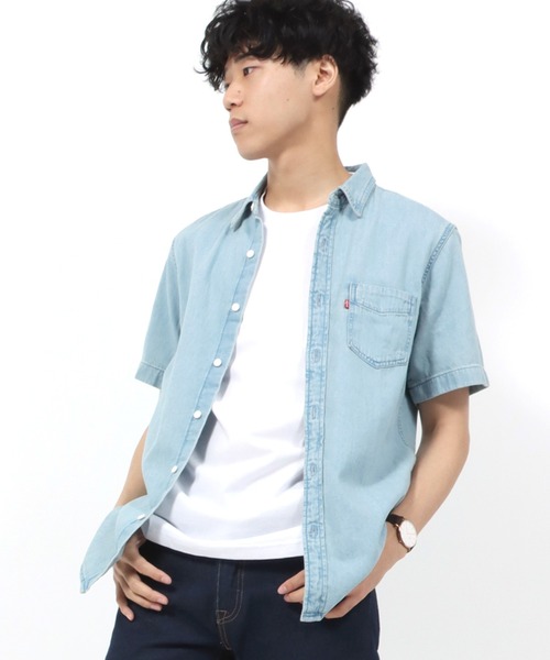 Levi's(リーバイス)の「Levi's /リーバイス CLASSIC ONE POCKET STANDARD デニム ワーク半袖シャツ(シャツ/ブラウス・メンズ・ライトブルー・S/M/L)」の3枚目の写真