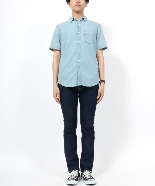 Levi's(リーバイス)の「Levi's /リーバイス CLASSIC ONE POCKET STANDARD デニム ワーク半袖シャツ(シャツ/ブラウス・メンズ・ライトブルー・S/M/L)」の12枚目の写真