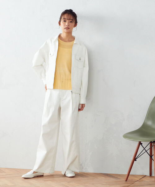 COMME CA ISM（コムサイズム）の「★ＴＶドラマ着用商品★  【サスティナブル】 リサイクルデニム　ワイドパンツ（デニムパンツ・レディース・ホワイト/インディゴブルー・MEDIUM/LARGE）」の10枚目の写真