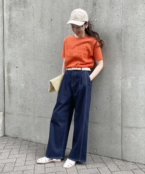 COMME CA ISM（コムサイズム）の「★ＴＶドラマ着用商品★  【サスティナブル】 リサイクルデニム　ワイドパンツ（デニムパンツ・レディース・ホワイト/インディゴブルー・MEDIUM/LARGE）」の22枚目の写真