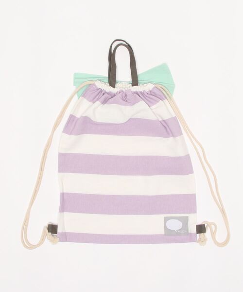 DONOBAN（ドノバン）の「◇キッズ◇ガールズリボン付きナップサック（エコバッグ/サブバッグ・キッズ・ラベンダー/ピンク/ミント/ベージュ・ONESIZE）」の8枚目の写真