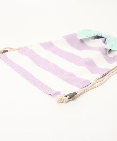 DONOBAN（ドノバン）の「◇キッズ◇ガールズリボン付きナップサック（エコバッグ/サブバッグ・キッズ・ラベンダー/ピンク/ミント/ベージュ・ONESIZE）」の5枚目の写真