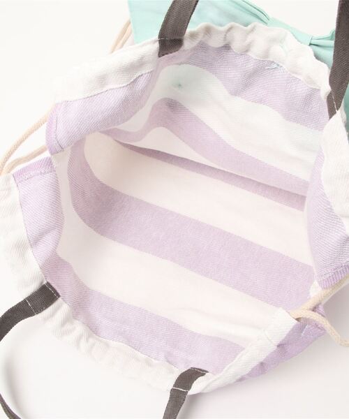 DONOBAN（ドノバン）の「◇キッズ◇ガールズリボン付きナップサック（エコバッグ/サブバッグ・キッズ・ラベンダー/ピンク/ミント/ベージュ・ONESIZE）」の9枚目の写真