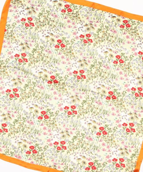 N.（N. Natural Beauty Basic）（エヌエヌナチュラルビューティーベーシック）の「ヴィンテージライクフラワースカーフ（ストール/ショール・レディース・グレー/オレンジ・ﾌﾘ-）」の5枚目の写真