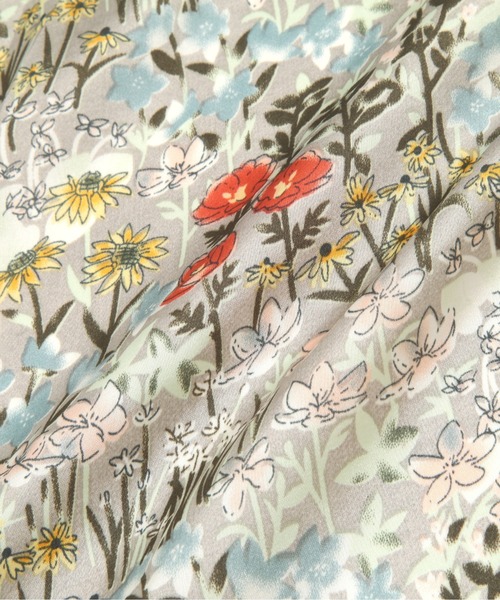 N.（N. Natural Beauty Basic）（エヌエヌナチュラルビューティーベーシック）の「ヴィンテージライクフラワースカーフ（ストール/ショール・レディース・グレー/オレンジ・ﾌﾘ-）」の3枚目の写真