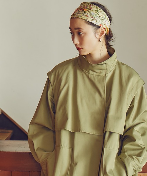 N.（N. Natural Beauty Basic）（エヌエヌナチュラルビューティーベーシック）の「ヴィンテージライクフラワースカーフ（ストール/ショール・レディース・グレー/オレンジ・ﾌﾘ-）」の7枚目の写真