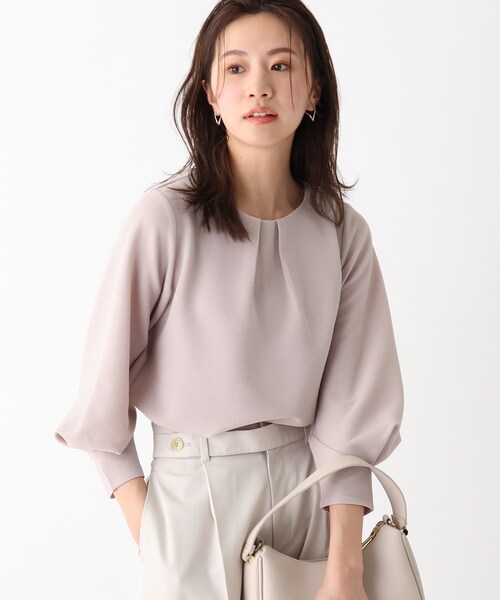 index（インデックス）の「◆ブライトリップルハートタックスリーブトップス【WEB限定サイズ】（Tシャツ/カットソー・レディース・グリーン系/ベージュ/ネイビー/ホワイト系・36/40/38/42）」の3枚目の写真