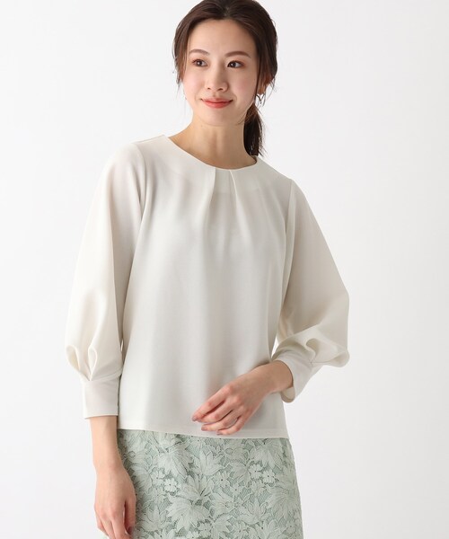 index（インデックス）の「◆ブライトリップルハートタックスリーブトップス【WEB限定サイズ】（Tシャツ/カットソー・レディース・グリーン系/ベージュ/ネイビー/ホワイト系・36/40/38/42）」の5枚目の写真
