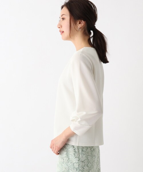 index（インデックス）の「◆ブライトリップルハートタックスリーブトップス【WEB限定サイズ】（Tシャツ/カットソー・レディース・グリーン系/ベージュ/ネイビー/ホワイト系・36/40/38/42）」の6枚目の写真
