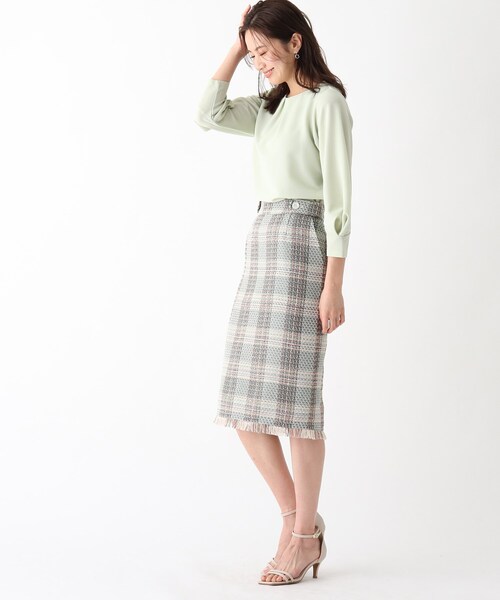 index（インデックス）の「◆ブライトリップルハートタックスリーブトップス【WEB限定サイズ】（Tシャツ/カットソー・レディース・グリーン系/ベージュ/ネイビー/ホワイト系・36/40/38/42）」の13枚目の写真