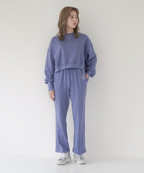 Lull（ルル）の「【Lull / ルル】2way裏毛スウェットフレアパンツ（スウェットパンツ・レディース・ブラック/ライム/杢グレー/レッド/ブルー・ONESIZE）」の10枚目の写真