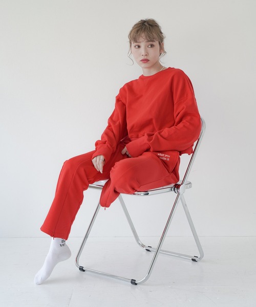 Lull（ルル）の「【Lull / ルル】2way裏毛スウェットフレアパンツ（スウェットパンツ・レディース・ブラック/ライム/杢グレー/レッド/ブルー・ONESIZE）」の11枚目の写真