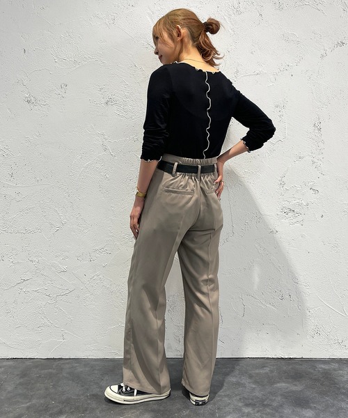 apres jour mignon（アプレジュールミニョン）の「メロー配色トップス【ZOZOTOWN限定アイテム】（Tシャツ/カットソー・レディース・グリーン/アイボリー/ブラック/オレンジ・X-LARGE/フリー）」の21枚目の写真