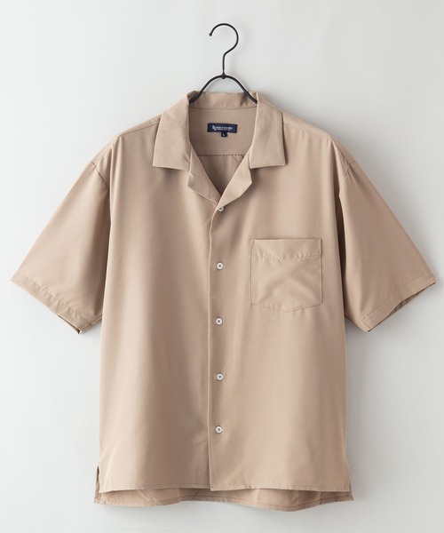 Blue Standard （ブルースタンダード）の「【BLUE STANDARD/ブルースタンダード】さらさらのびのび快適ファンクション 吸水速乾姓ドライ　2WAYストレッチ　UVカット　オープンカラーシャツ（シャツ/ブラウス・メンズ・チャコールグレー/ブラック/グリーン/ネイビー/ベージュ/ライトベージュ・MEDIUM/LARGE/X-LARGE）」の3枚目の写真