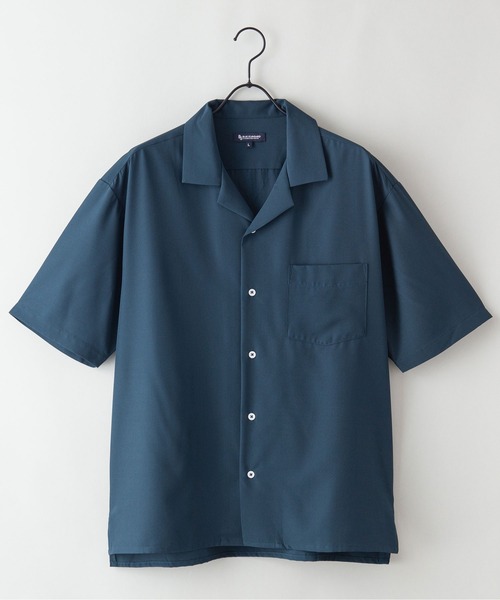 Blue Standard （ブルースタンダード）の「【BLUE STANDARD/ブルースタンダード】さらさらのびのび快適ファンクション 吸水速乾姓ドライ　2WAYストレッチ　UVカット　オープンカラーシャツ（シャツ/ブラウス・メンズ・チャコールグレー/ブラック/グリーン/ネイビー/ベージュ/ライトベージュ・MEDIUM/LARGE/X-LARGE）」の5枚目の写真