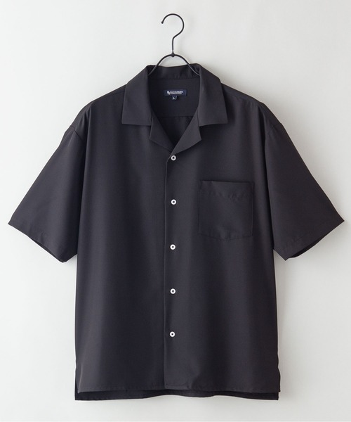 Blue Standard （ブルースタンダード）の「【BLUE STANDARD/ブルースタンダード】さらさらのびのび快適ファンクション 吸水速乾姓ドライ　2WAYストレッチ　UVカット　オープンカラーシャツ（シャツ/ブラウス・メンズ・チャコールグレー/ブラック/グリーン/ネイビー/ベージュ/ライトベージュ・MEDIUM/LARGE/X-LARGE）」の2枚目の写真