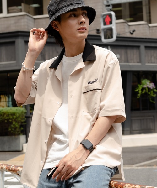 Blue Standard （ブルースタンダード）の「【BLUE STANDARD/ブルースタンダード】さらさらのびのび快適ファンクション 吸水速乾姓ドライ　2WAYストレッチ　UVカット　オープンカラーシャツ（シャツ/ブラウス・メンズ・チャコールグレー/ブラック/グリーン/ネイビー/ベージュ/ライトベージュ・MEDIUM/LARGE/X-LARGE）」の11枚目の写真