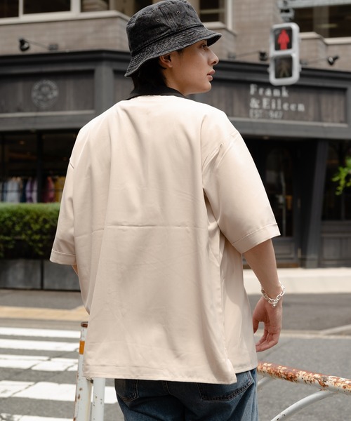 Blue Standard （ブルースタンダード）の「【BLUE STANDARD/ブルースタンダード】さらさらのびのび快適ファンクション 吸水速乾姓ドライ　2WAYストレッチ　UVカット　オープンカラーシャツ（シャツ/ブラウス・メンズ・チャコールグレー/ブラック/グリーン/ネイビー/ベージュ/ライトベージュ・MEDIUM/LARGE/X-LARGE）」の9枚目の写真