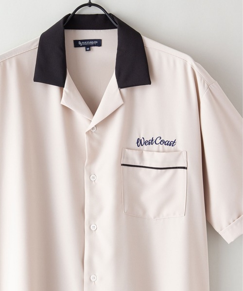 Blue Standard （ブルースタンダード）の「【BLUE STANDARD/ブルースタンダード】さらさらのびのび快適ファンクション 吸水速乾姓ドライ　2WAYストレッチ　UVカット　オープンカラーシャツ（シャツ/ブラウス・メンズ・チャコールグレー/ブラック/グリーン/ネイビー/ベージュ/ライトベージュ・MEDIUM/LARGE/X-LARGE）」の18枚目の写真