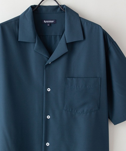 Blue Standard （ブルースタンダード）の「【BLUE STANDARD/ブルースタンダード】さらさらのびのび快適ファンクション 吸水速乾姓ドライ　2WAYストレッチ　UVカット　オープンカラーシャツ（シャツ/ブラウス・メンズ・チャコールグレー/ブラック/グリーン/ネイビー/ベージュ/ライトベージュ・MEDIUM/LARGE/X-LARGE）」の19枚目の写真