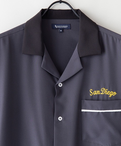Blue Standard （ブルースタンダード）の「【BLUE STANDARD/ブルースタンダード】さらさらのびのび快適ファンクション 吸水速乾姓ドライ　2WAYストレッチ　UVカット　オープンカラーシャツ（シャツ/ブラウス・メンズ・チャコールグレー/ブラック/グリーン/ネイビー/ベージュ/ライトベージュ・MEDIUM/LARGE/X-LARGE）」の22枚目の写真
