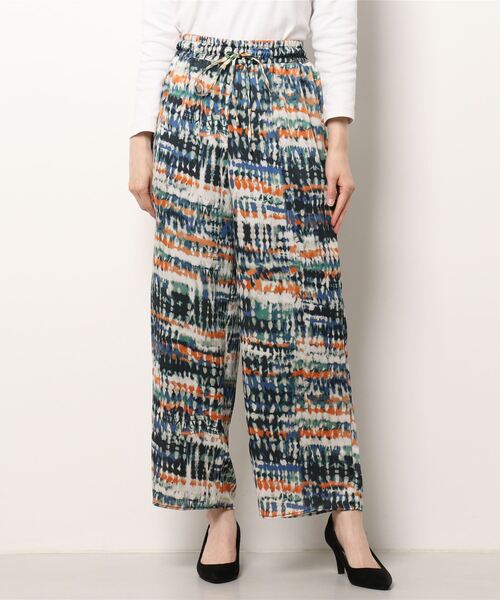 Q(キュー)の「プリントリラックスパンツ(その他パンツ・レディース・ブラック系その他/ブルー系その他・MEDIUM)」の9枚目の写真