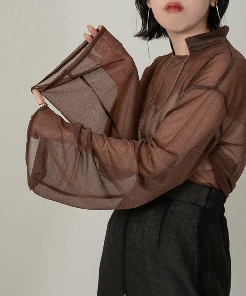 lawgy（ラウジー）の「two line stand neck tops（その他トップス・レディース・ベージュ/ブラウン・FREE）」の12枚目の写真