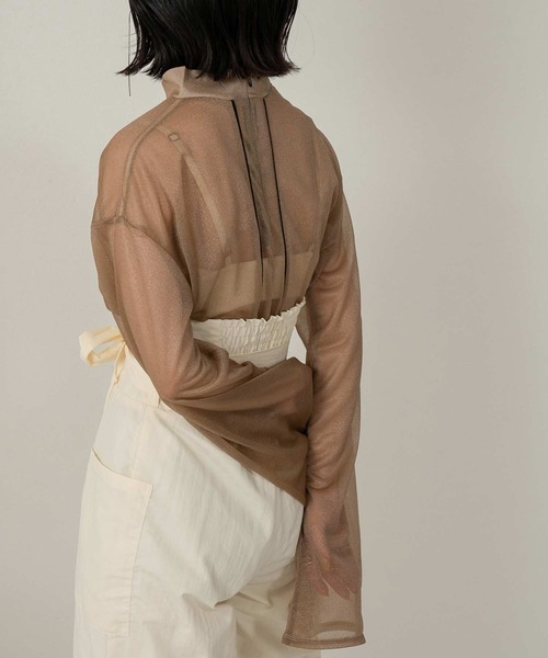 【日本製】 lawgy（ラウジー）の「two line stand neck tops（その他 トップス