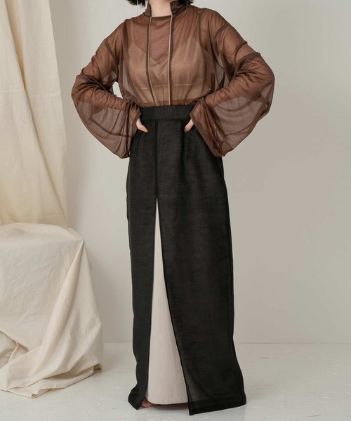 lawgy（ラウジー）の「two line stand neck tops（その他トップス・レディース・ベージュ/ブラウン・FREE）」の8枚目の写真