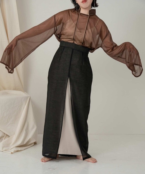 lawgy（ラウジー）の「two line stand neck tops（その他トップス・レディース・ベージュ/ブラウン・FREE）」の14枚目の写真