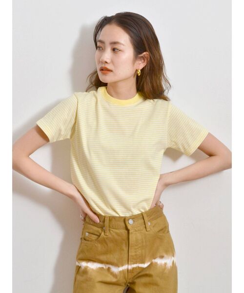 Ungrid（アングリッド）の「【WEB限定】コンパクトボーダーTee（Tシャツ/カットソー・レディース・ブラウン/レッド/ピンク/イエロー/ブルー/グリーン・FREE）」の5枚目の写真