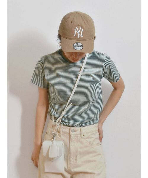 Ungrid（アングリッド）の「【WEB限定】コンパクトボーダーTee（Tシャツ/カットソー・レディース・ブラウン/レッド/ピンク/イエロー/ブルー/グリーン・FREE）」の8枚目の写真