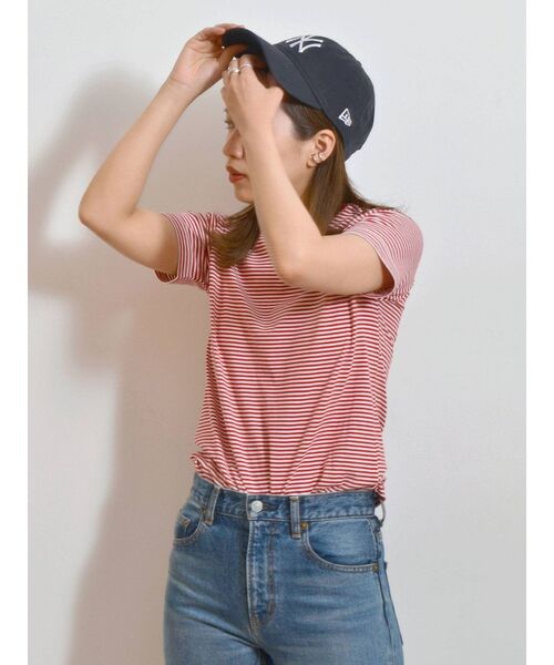 Ungrid（アングリッド）の「【WEB限定】コンパクトボーダーTee（Tシャツ/カットソー・レディース・ブラウン/レッド/ピンク/イエロー/ブルー/グリーン・FREE）」の11枚目の写真