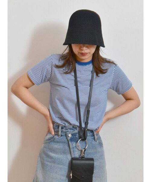 Ungrid（アングリッド）の「【WEB限定】コンパクトボーダーTee（Tシャツ/カットソー・レディース・ブラウン/レッド/ピンク/イエロー/ブルー/グリーン・FREE）」の14枚目の写真