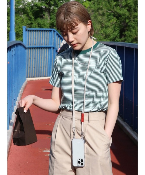 Ungrid（アングリッド）の「【WEB限定】コンパクトボーダーTee（Tシャツ/カットソー・レディース・ブラウン/レッド/ピンク/イエロー/ブルー/グリーン・FREE）」の3枚目の写真