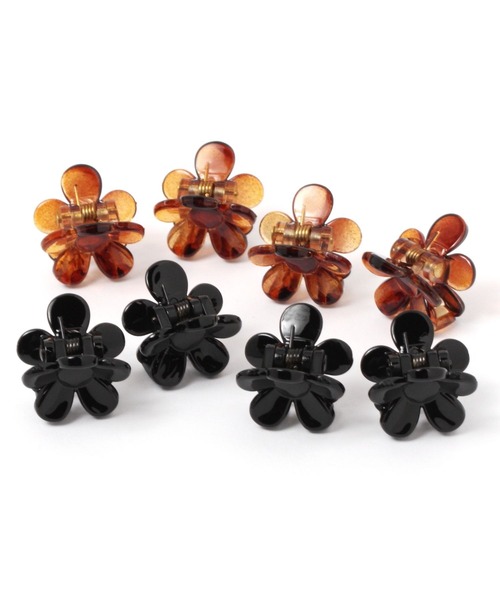 GLOBAL WORK(グローバルワーク)の「AND YUA ANY/8セット花ヘアクリップ/279484(バレッタ/ヘアクリップ・キッズ・ダークブラウン・FREE)」の1枚目の写真